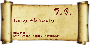 Tassy Vászoly névjegykártya